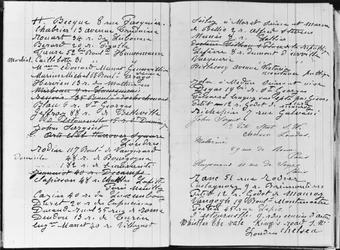 Páginas del libro de cuentas de Monet detallando nombres y direcciones